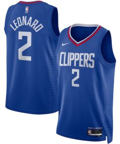 Alternative view of Kawhi Leonard LA Clippers Nike Unisex Swingman Jersey - Icon Edition - Royal/White