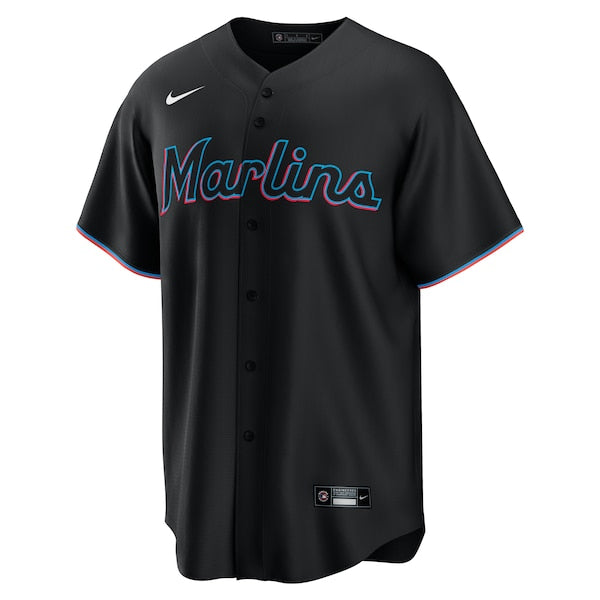 Miami Marlins Nike Alternate Replica Team Jersey - Black - Image 2