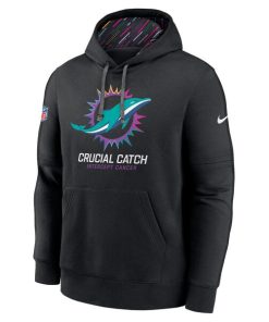 Alternative view of Miami Dolphins Nike 2024 NFL Crucial Catch Club Pullover Hoodie - Black