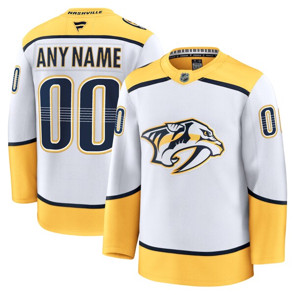 Nashville Predators Away Premium Custom Jersey - White/Gold - Image 3