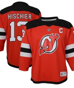 Nico Hischier New Jersey Devils Youth Captain Patch Home Replica Player Jersey - Red