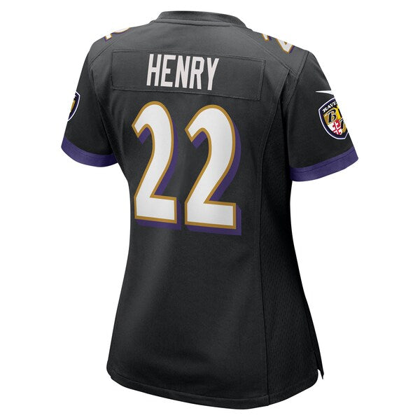 Derrick Henry Baltimore Ravens Nike Women's Alternate Game Jersey - Black - Image 3
