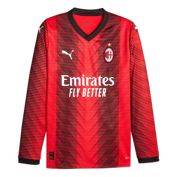 AC Milan Puma 2023/24 Home Replica Long Sleeve Jersey - Red - Image 2