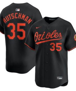 Alternative view of Adley Rutschman Baltimore Orioles Nike Alternate Limited Player Jersey - Black/White