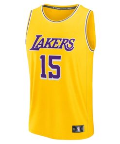 Alternative view of Austin Reaves Los Angeles Lakers  Fast Break Replica Jersey - Gold - Icon Edition