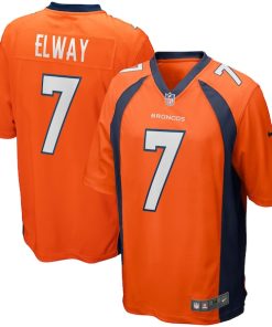 Alternative view of John Elway Denver Broncos Nike Game Retired Player Jersey - Orange/Navy