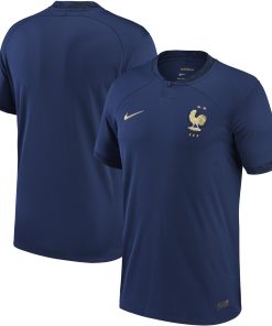 Custom France National Team Nike 2022/23 Home Authentic Blank Jersey - Navy