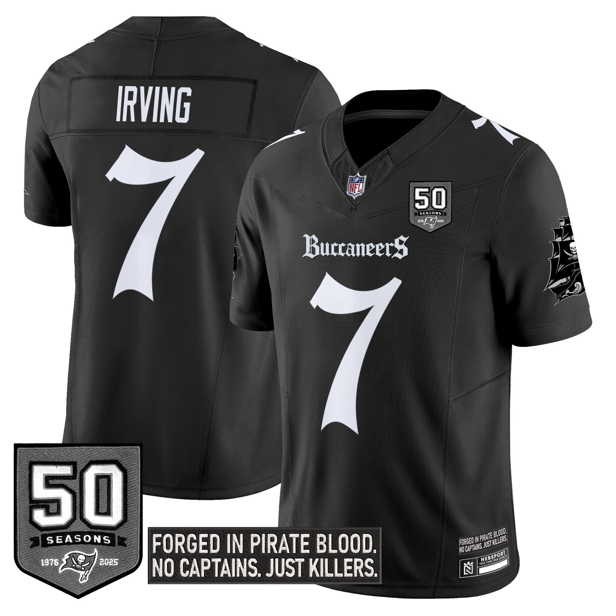 Bucky Irving Tampa Bay Buccaneers Gothic Pirate Shadows Edition Limited Jersey - Black