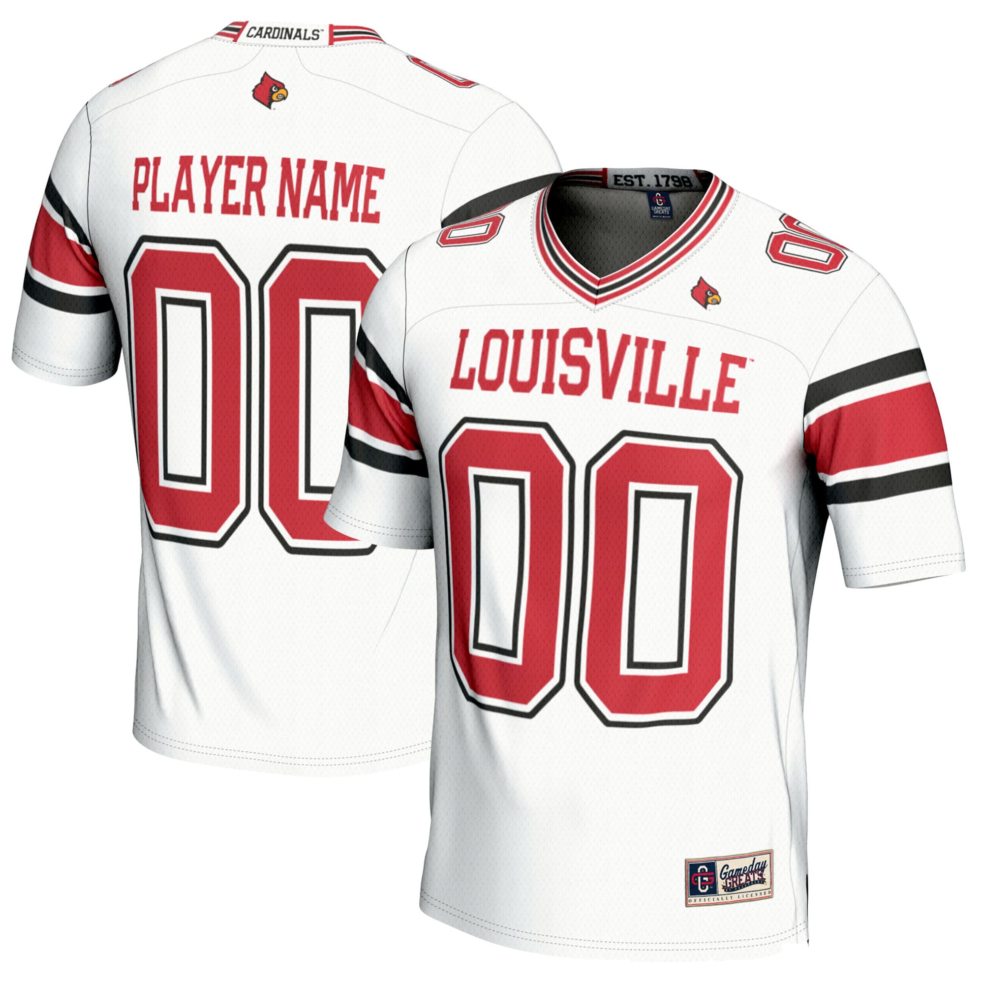 Louisville Cardinals GameDay Greats NIL Pick-A-Player Football Jersey - Red/White/Black - Image 9