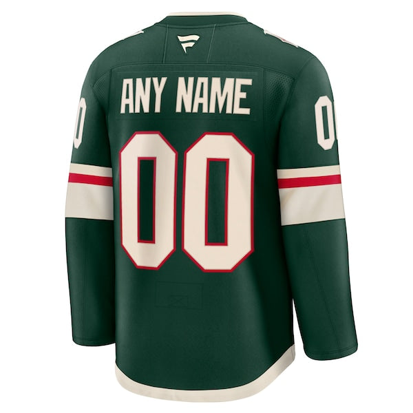 Minnesota Wild Home Premium Custom Jersey - Green/White - Image 4