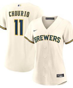 Jackson Chourio Milwaukee Brewers Nike Women's Home Replica Jersey - Cream