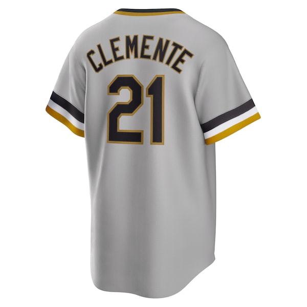 Roberto Clemente Pittsburgh Pirates Nike Road Cooperstown Collection Player Jersey - Gray - Image 3