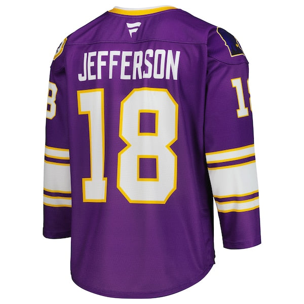 Justin Jefferson Minnesota Vikings Hockey Jersey - Purple - Image 3