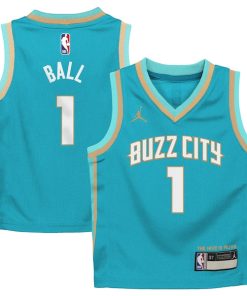 LaMelo Ball Charlotte Hornets Jordan Brand Preschool 2023/24 Swingman Replica Jersey - City Edition - Teal