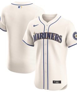 Alternative view of Seattle Mariners Nike Alternate Vapor Premier Elite Patch Jersey - Cream
