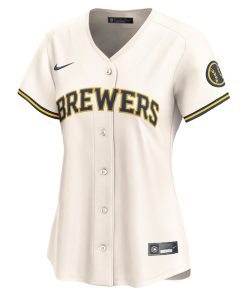 Alternative view of Milwaukee Brewers Nike Women's Home Limited Jersey - Cream