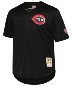 Alternative view of Ken Griffey Jr. Cincinnati Reds Big & Tall Cooperstown Collection Batting Practice Replica Jersey - Black