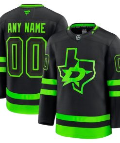 Dallas Stars  Alternate Premium Custom Jersey - Black/Kelly Green