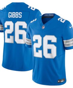 Alternative view of Jahmyr Gibbs Detroit Lions Nike Vapor F.U.S.E. Limited Jersey - Blue/White