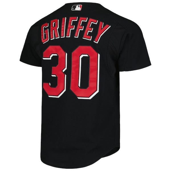 Ken Griffey Jr. Cincinnati Reds Cooperstown Collection Authentic Mesh Batting Practice Jersey - Black - Image 4