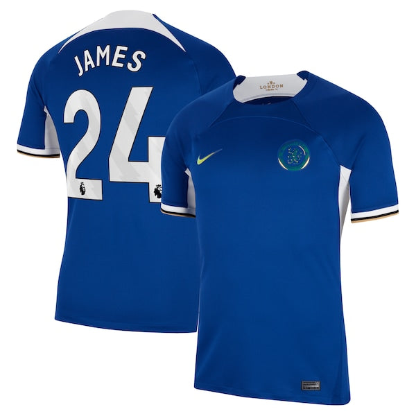 Reece James Chelsea Nike 2023/24 Home Stadium Replica Jersey - Blue/Mint/Navy - Image 2