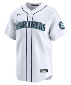 Alternative view of George Kirby Seattle Mariners Nike Home Limited Player Jersey - White