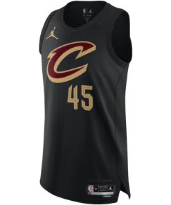 Alternative view of Donovan Mitchell Cleveland Cavaliers Jordan Brand Authentic Player Jersey - Statement Edition - Black