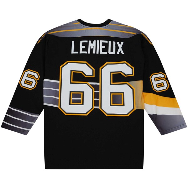 Mario Lemieux Pittsburgh Penguins Captain's Patch 1996/97 Blue Line Player Jersey - Black - Image 3