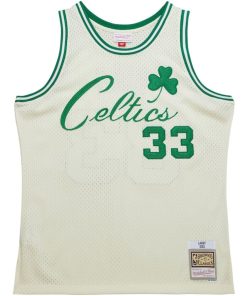 Alternative view of Larry Bird Boston Celtics  Chainstitch Swingman Jersey - Cream