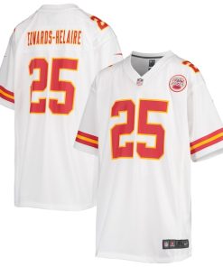 Alternative view of Clyde Edwards-Helaire Kansas City Chiefs Nike Youth Game Jersey - White/Red