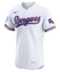 Alternative view of Texas Rangers Nike Home Elite Sponsor Patch Custom Jersey - White