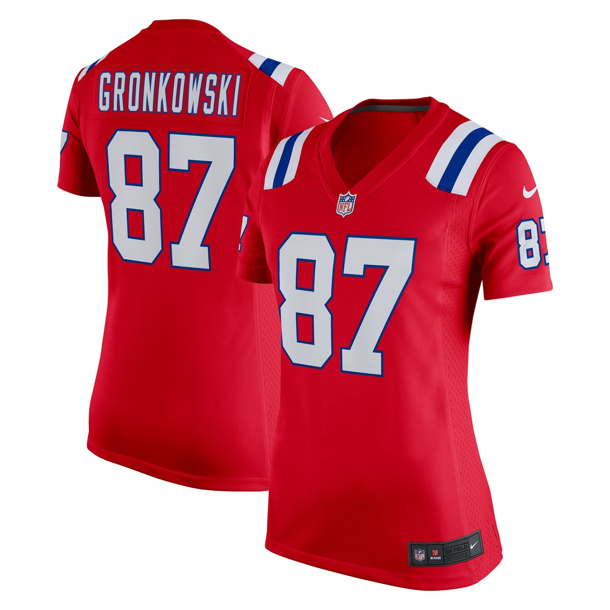 Rob Gronkowski New England Patriots Nike Women's Team Retired Player Game Jersey - Navy/Red - Image 6