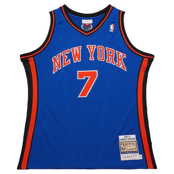 Carmelo Anthony New York Knicks 2010/11 Hardwood Classics Authentic Jersey - Blue/White - Image 3