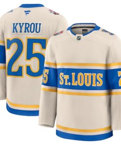 Jordan Kyrou St. Louis Blues  2025 NHL Winter Classic Premium Player Jersey - Cream