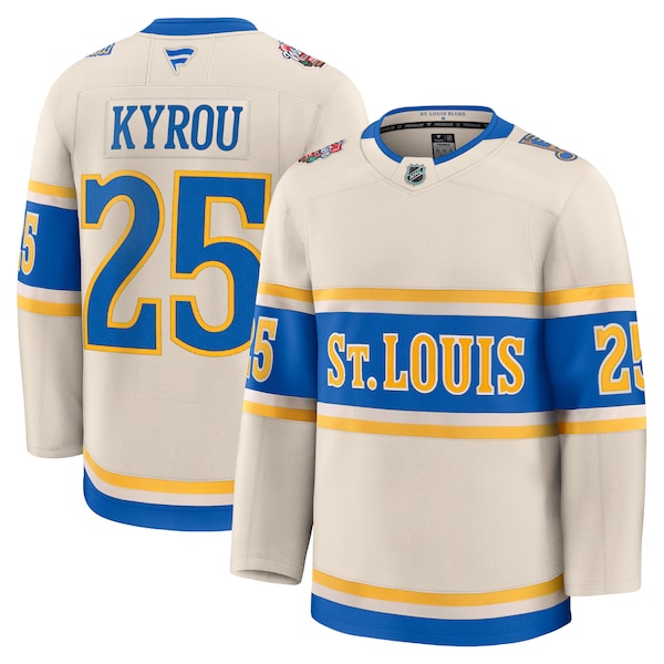 Jordan Kyrou St. Louis Blues 2025 NHL Winter Classic Premium Player Jersey - Cream