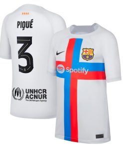 Gerard Pique Barcelona Nike Youth 2022/23 Third Breathe Stadium Replica Player Jersey - Gray