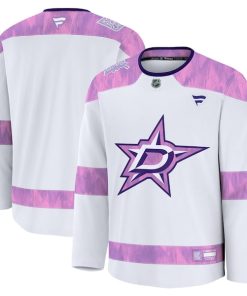 Dallas Stars  2024 Hockey Fights Cancer Practice Jersey - White