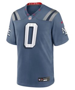 Alternative view of Christian Gonzalez New England Patriots Nike 2025 Rivalries Collection Game Jersey - Storm Blue