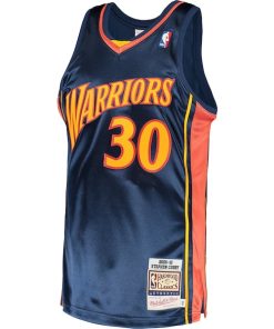Alternative view of Stephen Curry Golden State Warriors 2009/10 Hardwood Classics Authentic Jersey - Navy