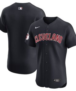 Alternative view of Cleveland Guardians Nike Alternate Vapor Premier Elite Patch Jersey - Navy
