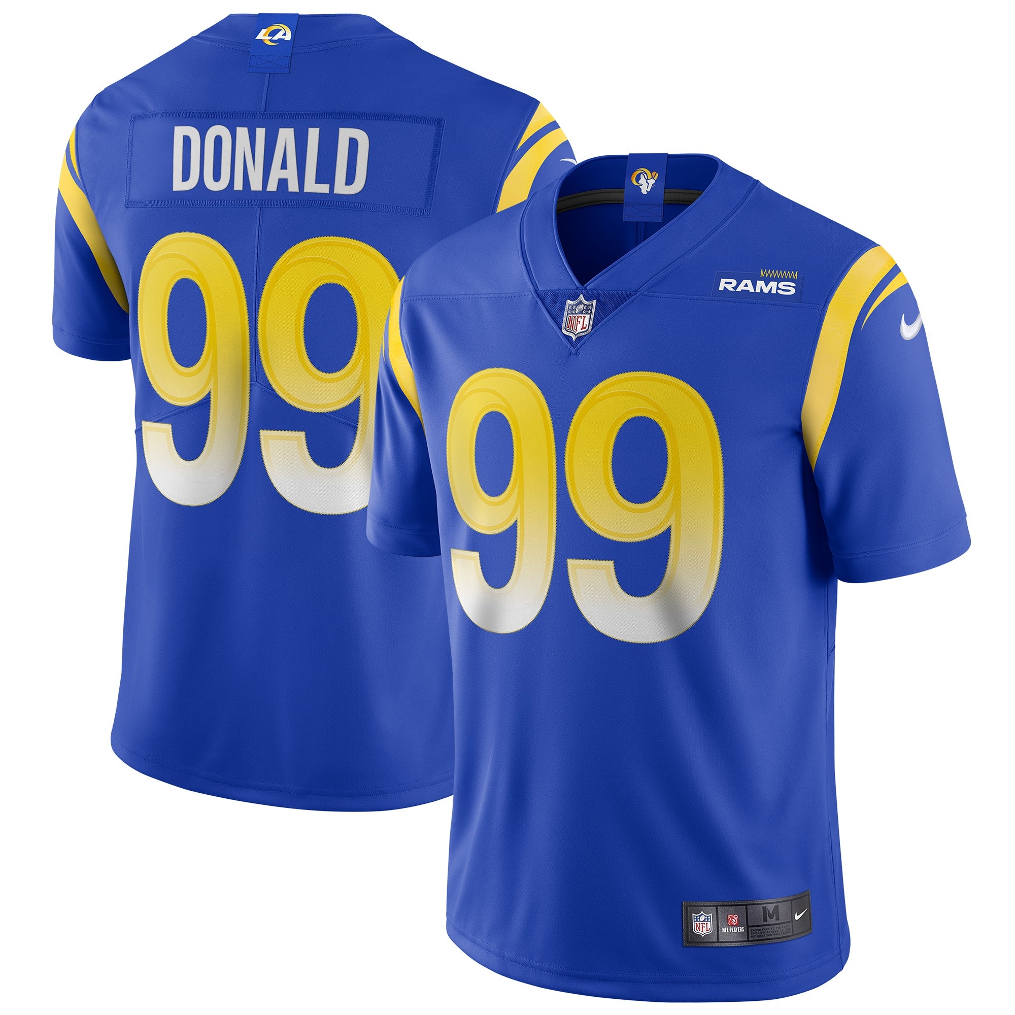 Aaron Donald Los Angeles Rams Nike Alternate Vapor Limited Jersey - White/Royal - Image 6