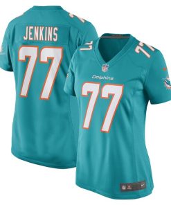 John Jenkins Miami Dolphins Nike Women's Game Player Jersey - Aqua