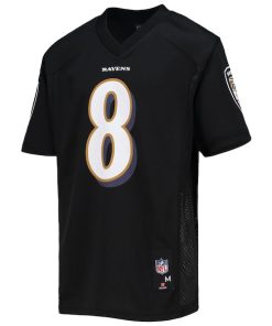 Alternative view of Lamar Jackson Baltimore Ravens Youth Replica Player Jersey - Black