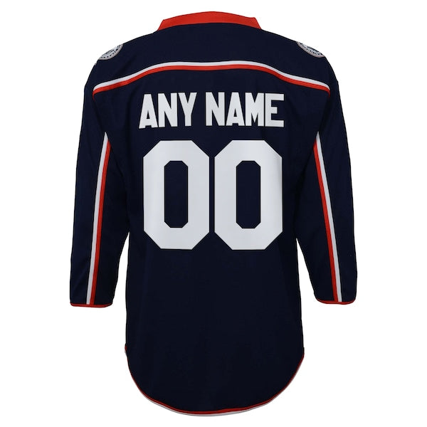 Columbus Blue Jackets Youth Home Replica Custom Jersey - Navy - Image 3