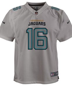 Alternative view of Trevor Lawrence Jacksonville Jaguars Nike Youth Atmosphere Game Jersey - Gray