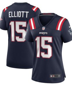 Ezekiel Elliott New England Patriots Nike Women's Game Player Jersey - Navy/Red/White