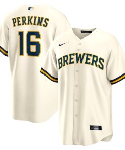 Blake Perkins Milwaukee Brewers Nike Home Replica Jersey - Cream