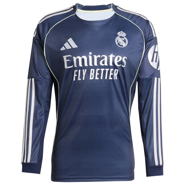 Jude Bellingham Los Merengues 2025/26 Away Long Sleeve Replica Jersey - Blue/White - Image 3