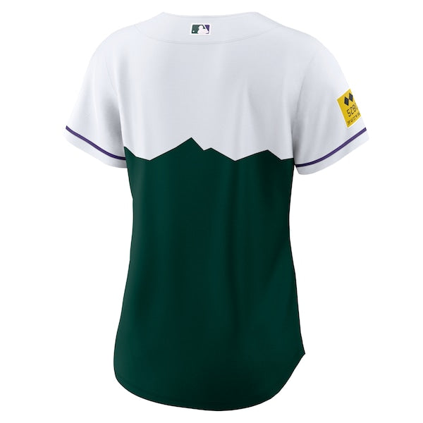 Colorado Rockies Nike Women's City Connect Replica Team Jersey - White/Forest Green - Image 3