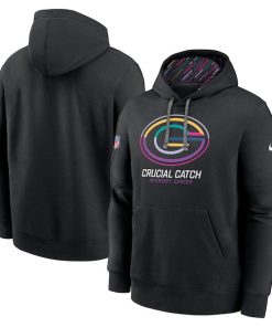 Green Bay Packers Nike 2024 NFL Crucial Catch Club Pullover Hoodie - Black